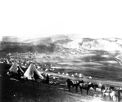 同盟野営地、クリミア、1855年頃 作： Roger Fenton